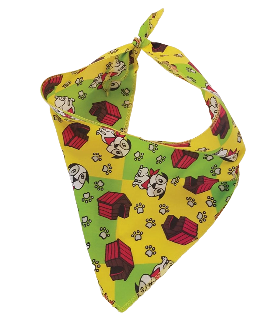 SA3207 Doggie House Bandana, Yellow Green