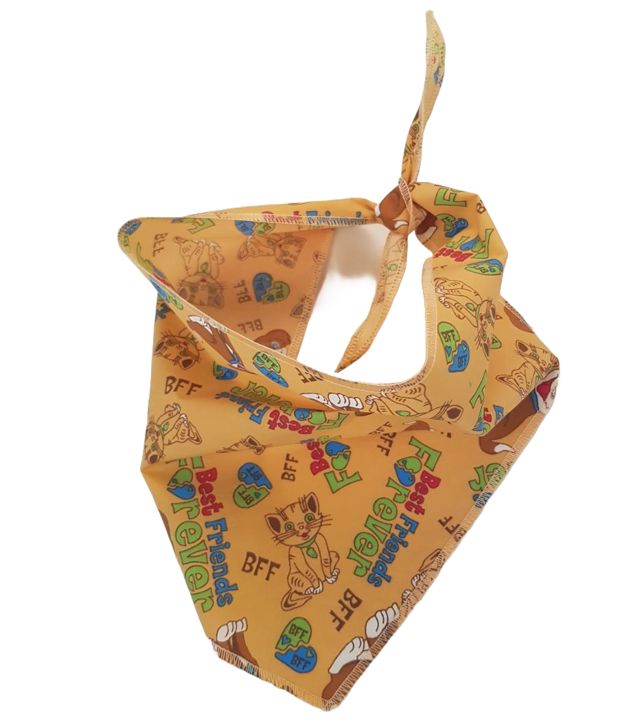 S3209 Best Friends Forever Doggie & Kitty Bandana, Brown