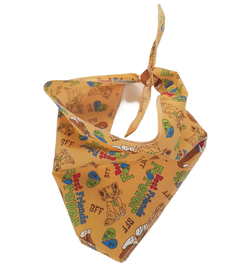 S3209 Best Friends Forever Doggie & Kitty Bandana, Brown