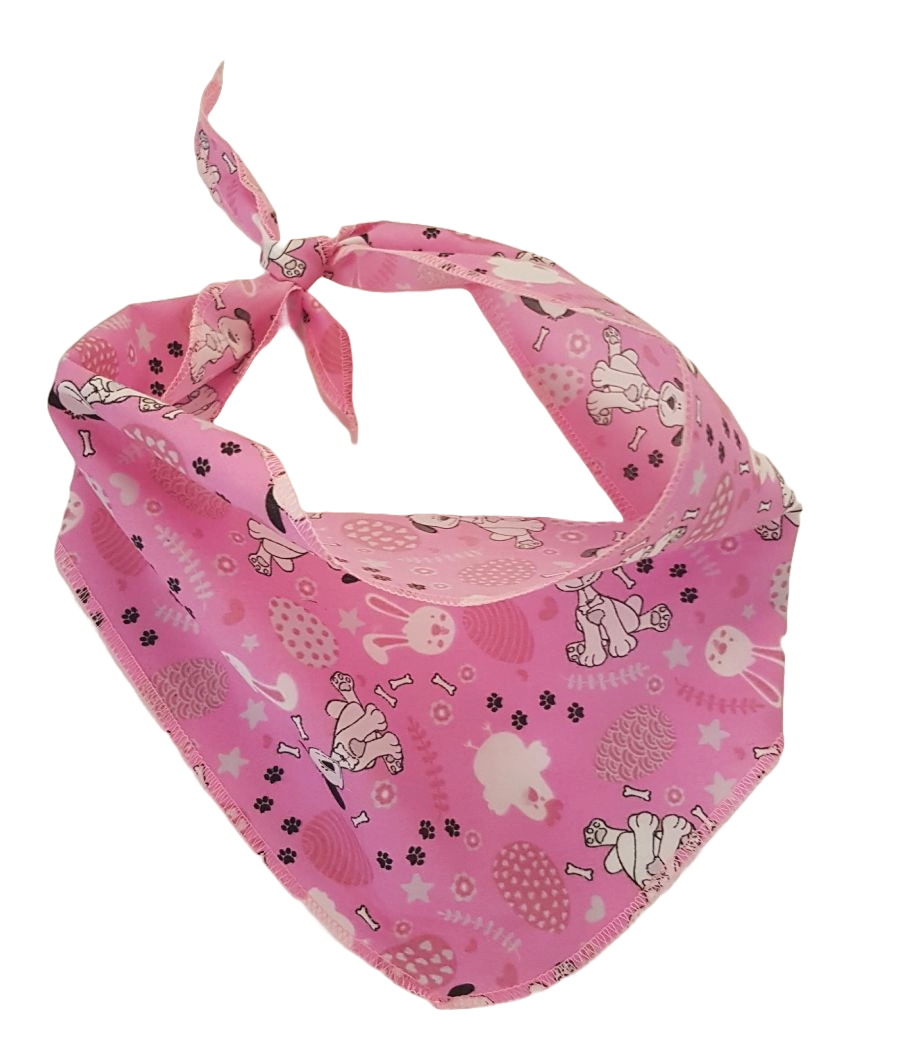 S3226 Easter Bunny & Chick Doggie Bandana, Pink