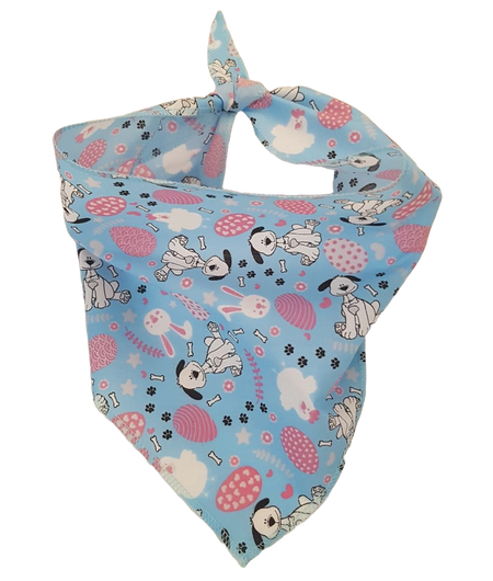 S3227 Easter Bunny & Chick Doggie Bandana, Blue