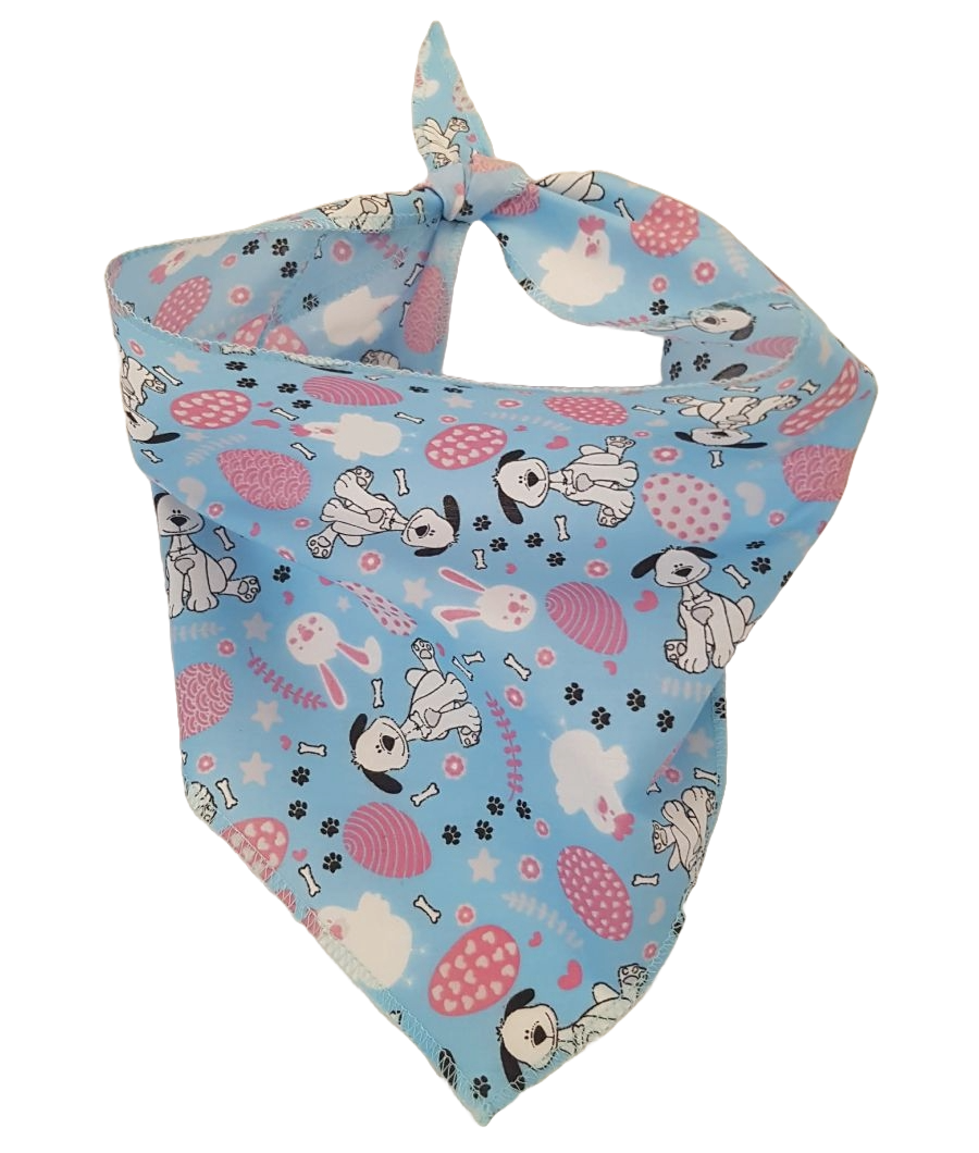 S3227 Easter Bunny & Chick Doggie Bandana, Blue