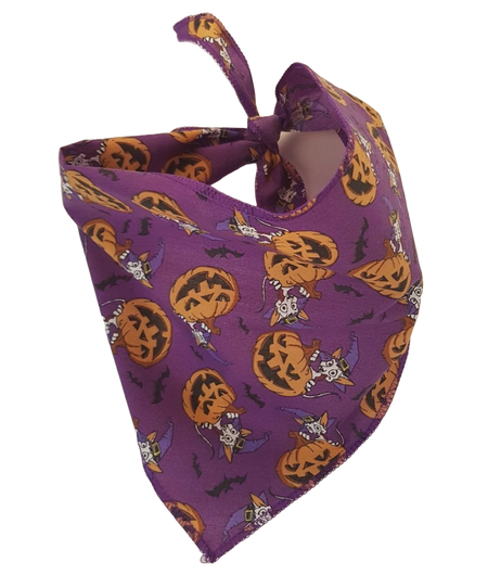 S3245 Halloween Pumpkins Doggie Bandana, Purple 