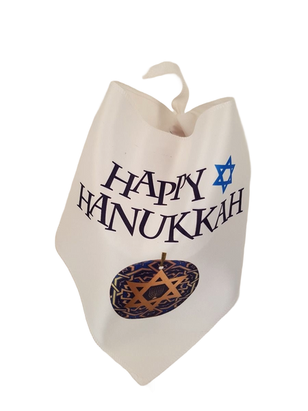 S3520 Happy Hanukkah Star Of David Bandana, White