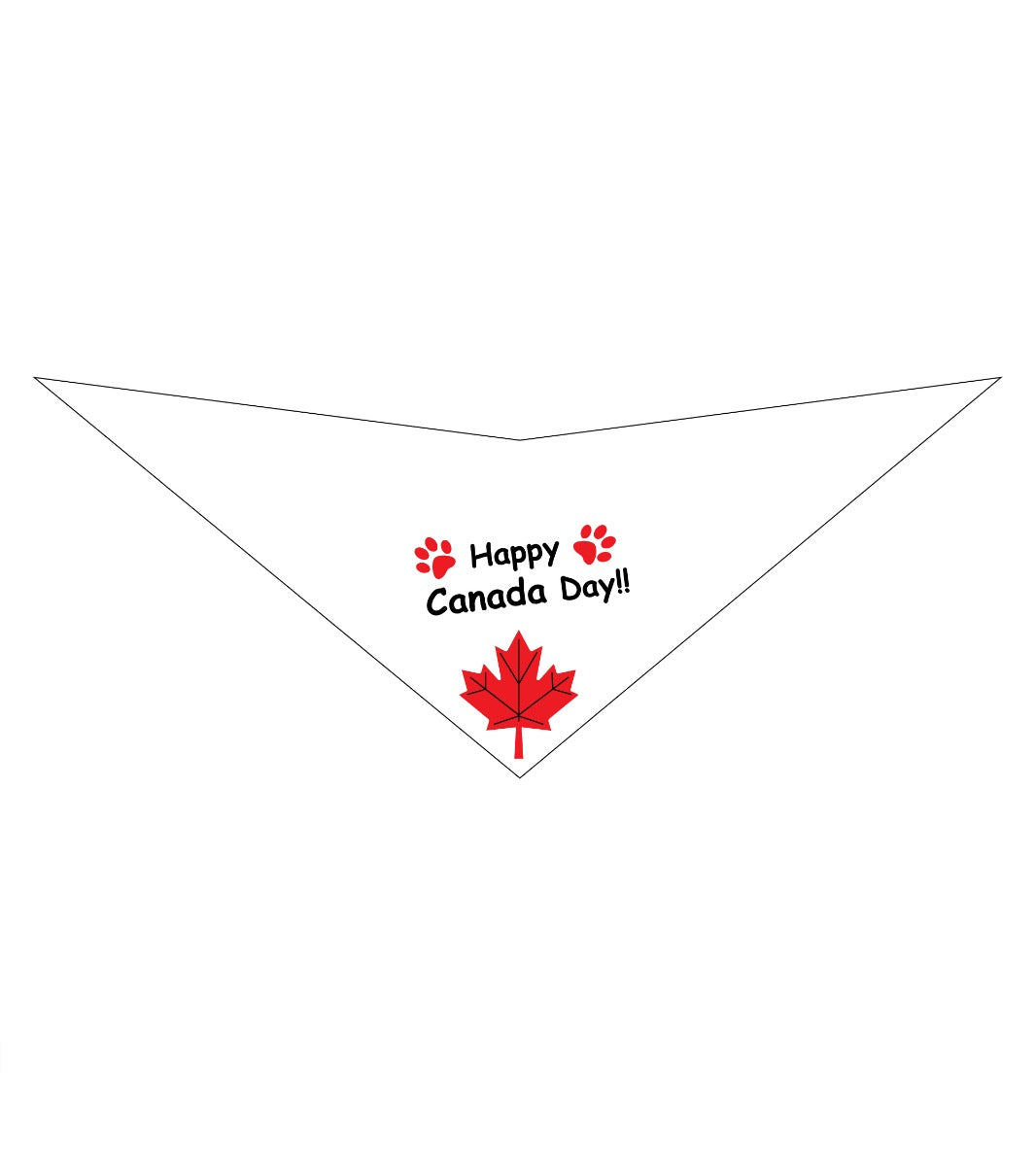 S3523 Happy Canada Day Doggie Bandana, White