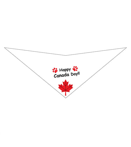 S3523 Happy Canada Day Doggie Bandana, White