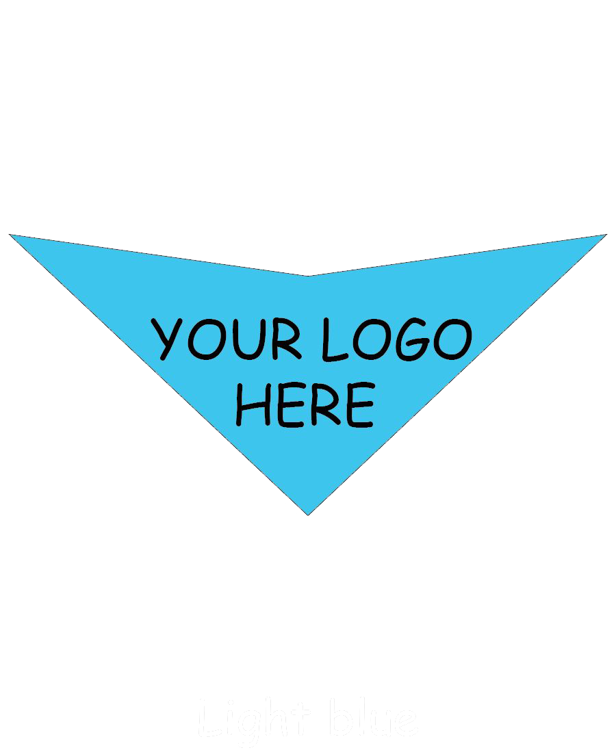 S3607 Black Logo Print, Light Blue Bandana