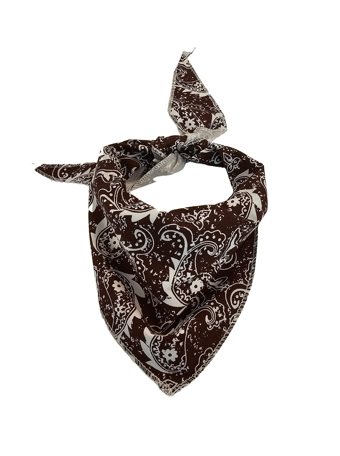 S3252 Rustic Brown Paisley Triangle Bandana 100% Premium Cotton