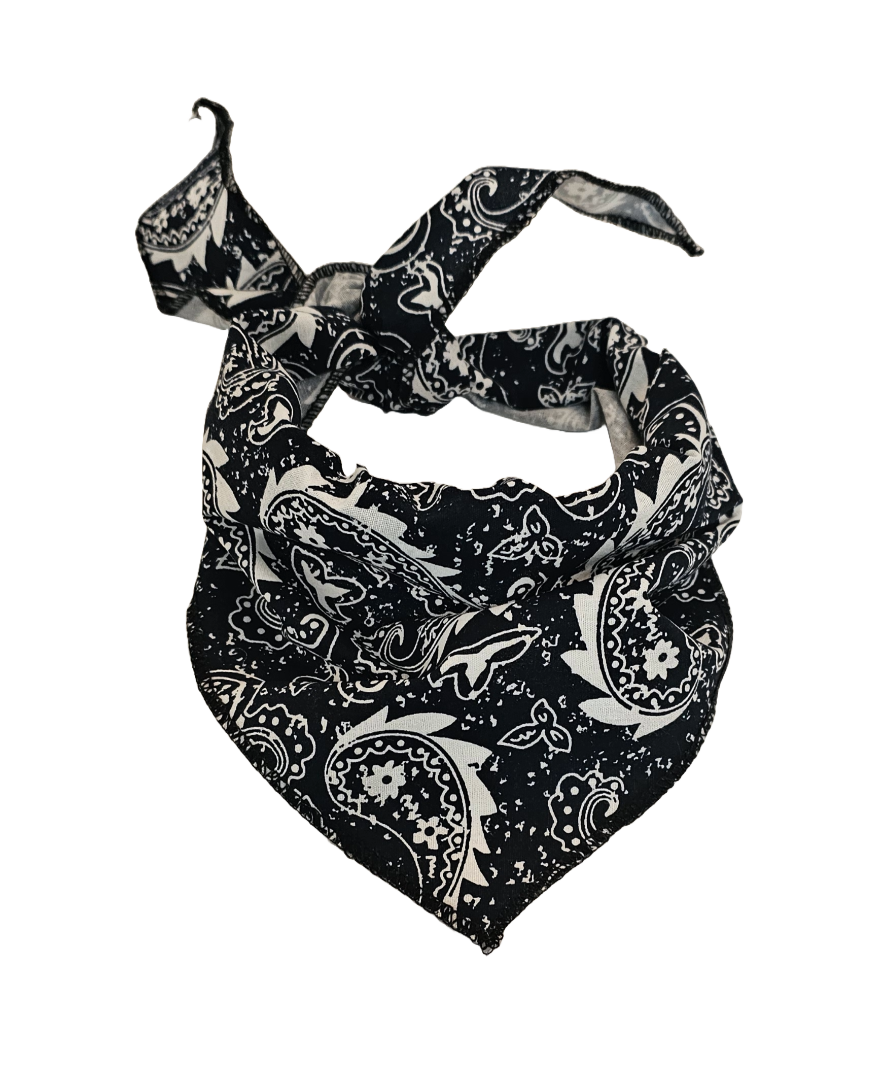S3253 Rustic Navy Paisley Triangle Bandana 100% Premium Cotton