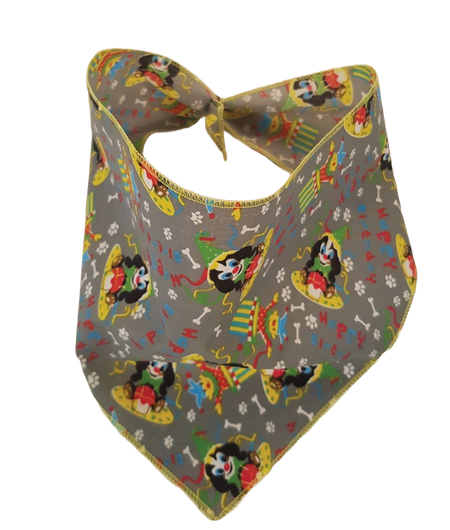 SA3011 Birthday Clown Doggy Bandana, Grey