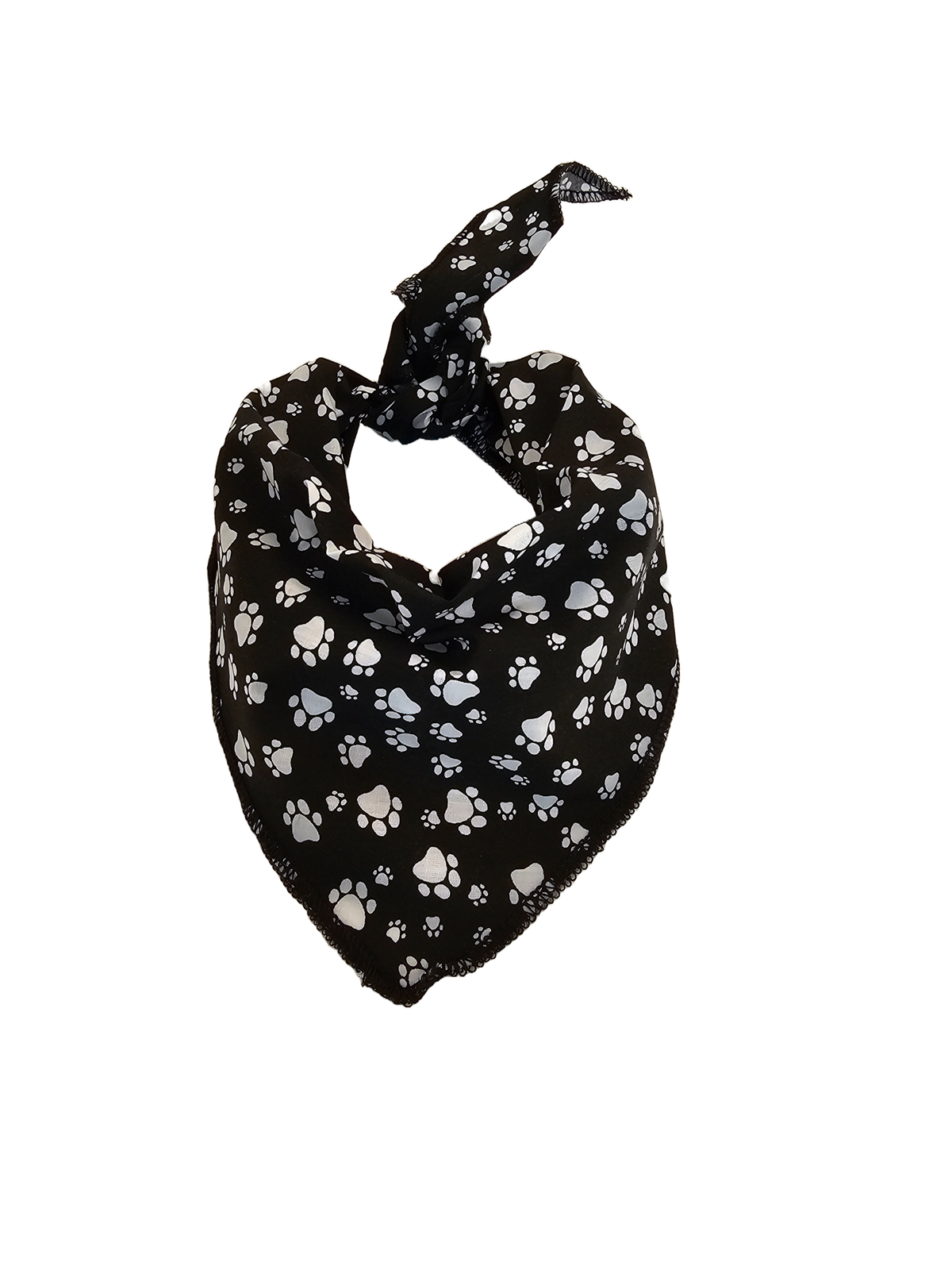 S3015 White Paws Bandana, Black