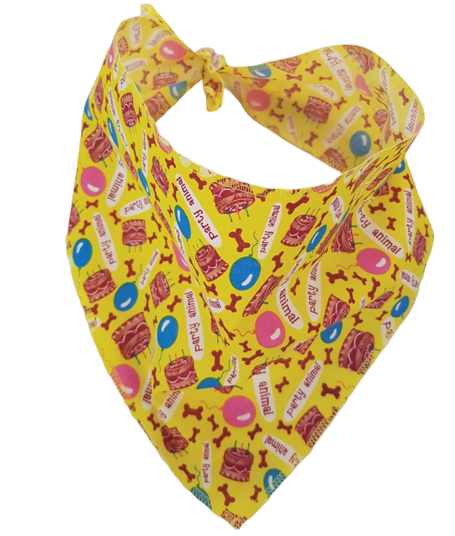 SA3015 Birthday Cake Doggie Bandana, Yellow