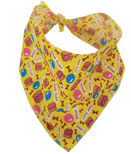 SA3015 Birthday Cake Doggie Bandana, Yellow