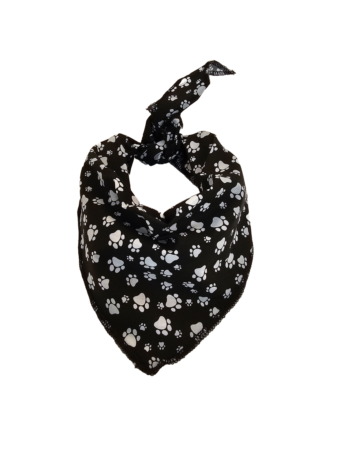 S3015 White Paws Bandana, Black