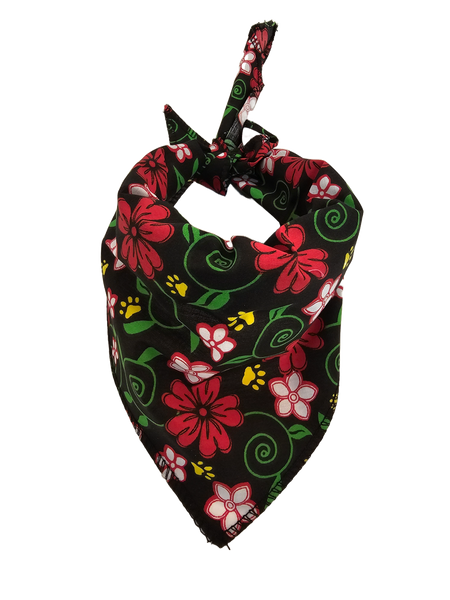 S3030 Flowers Bandana, Black