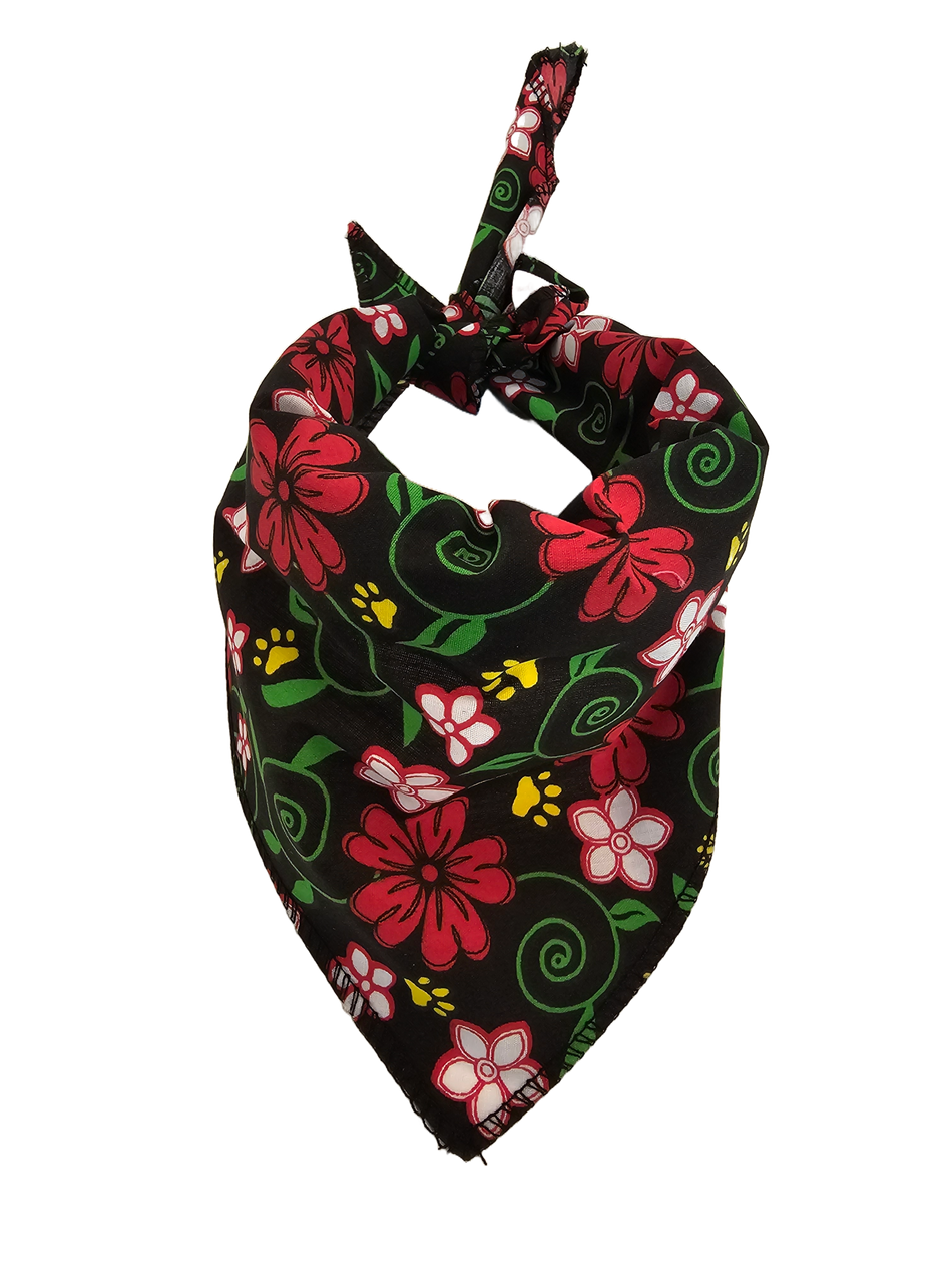 S3030 Flowers Bandana, Black