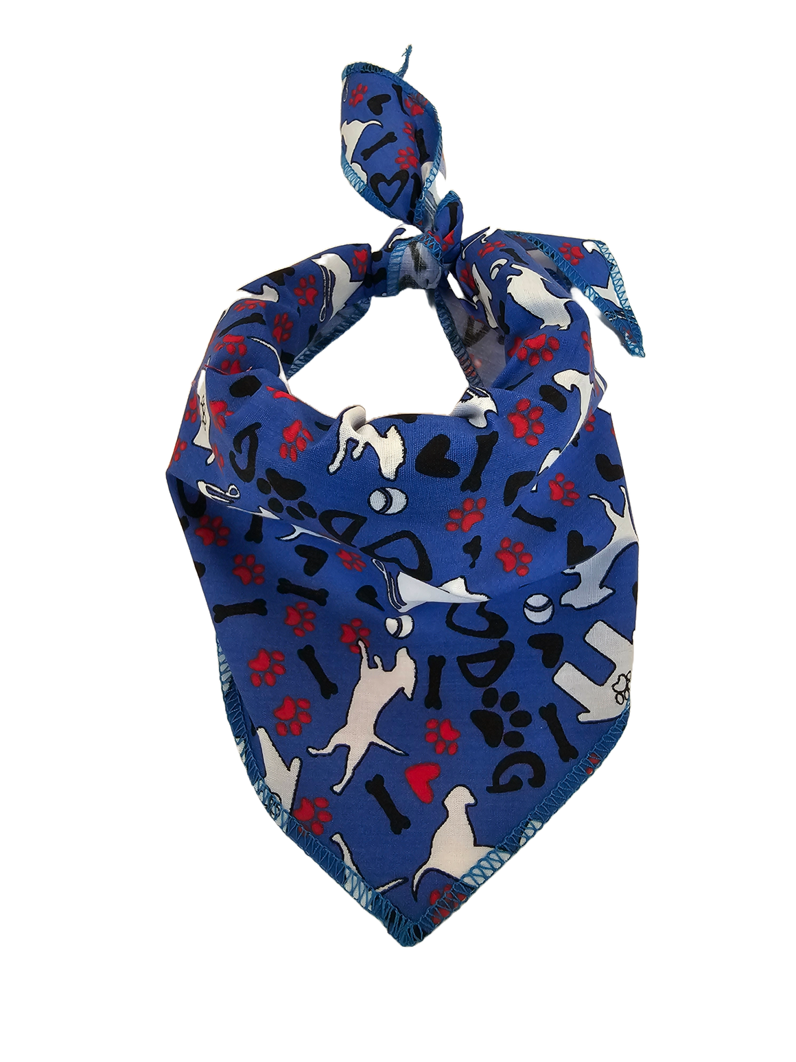 S3079 White Doggie Bandana, Blue