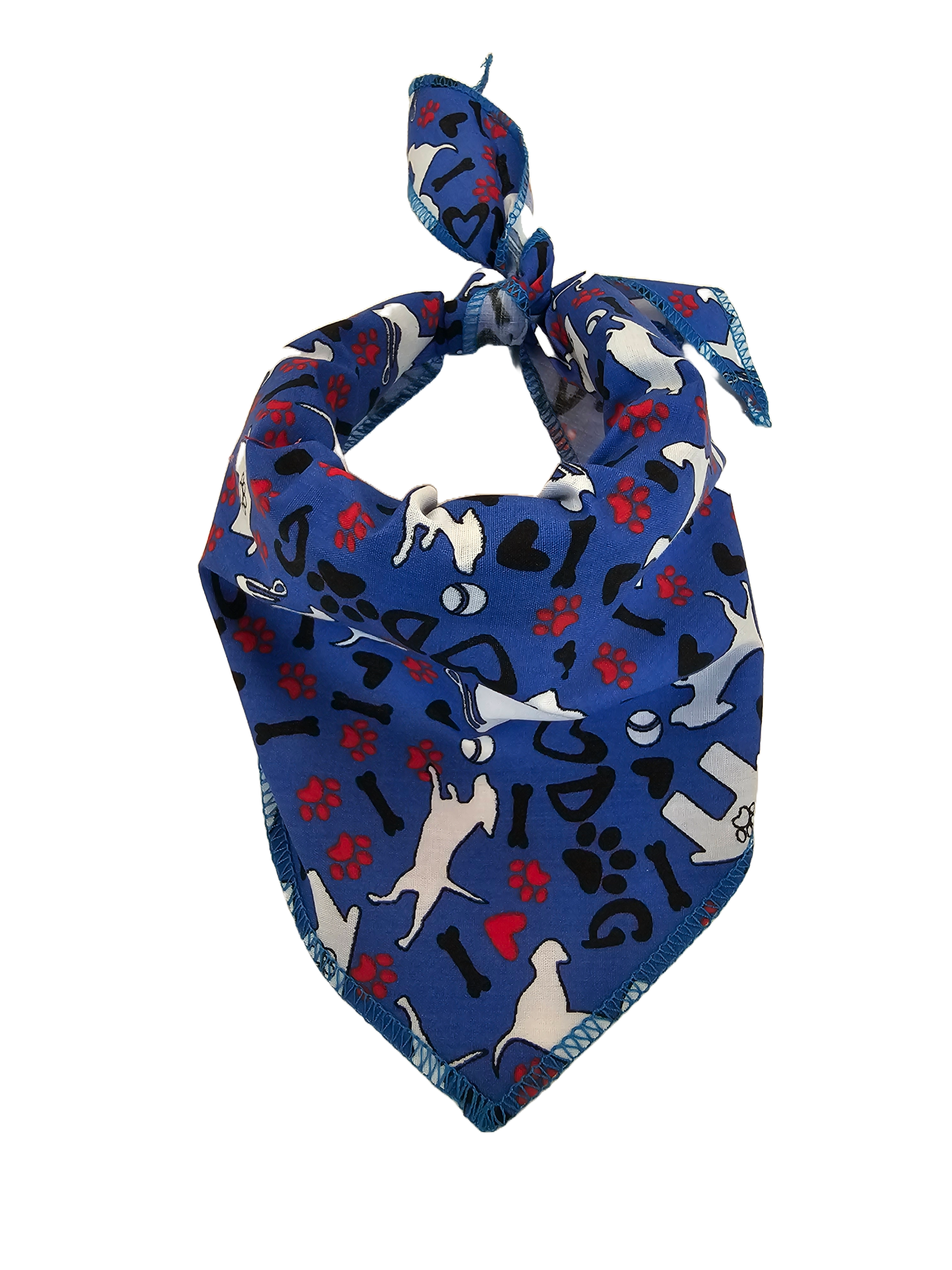 S3079 White Doggie Bandana, Blue