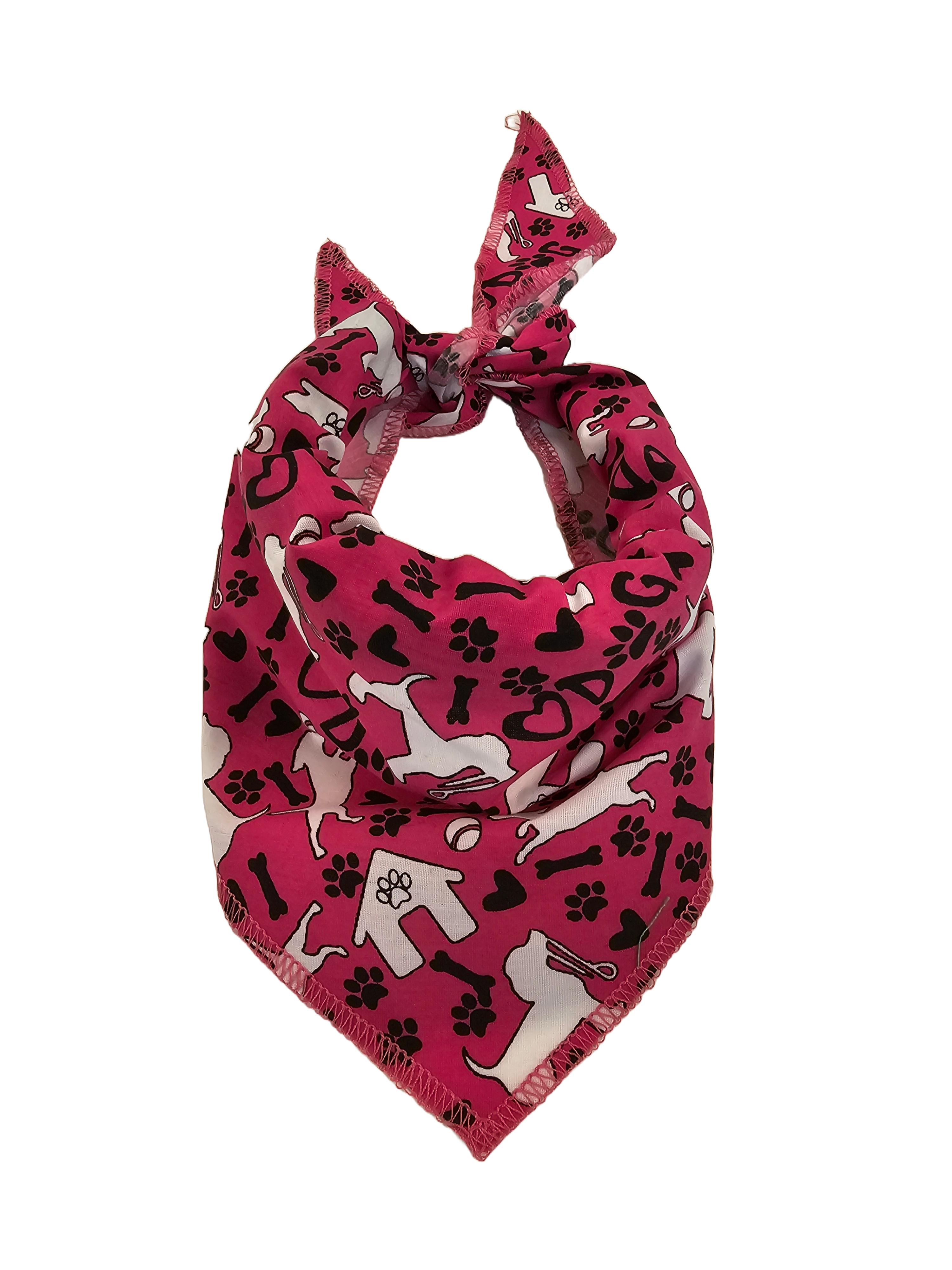 S3087 White Doggie Bandana, Pink