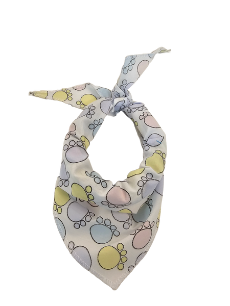 S3168 Easter Paws Bandana, White