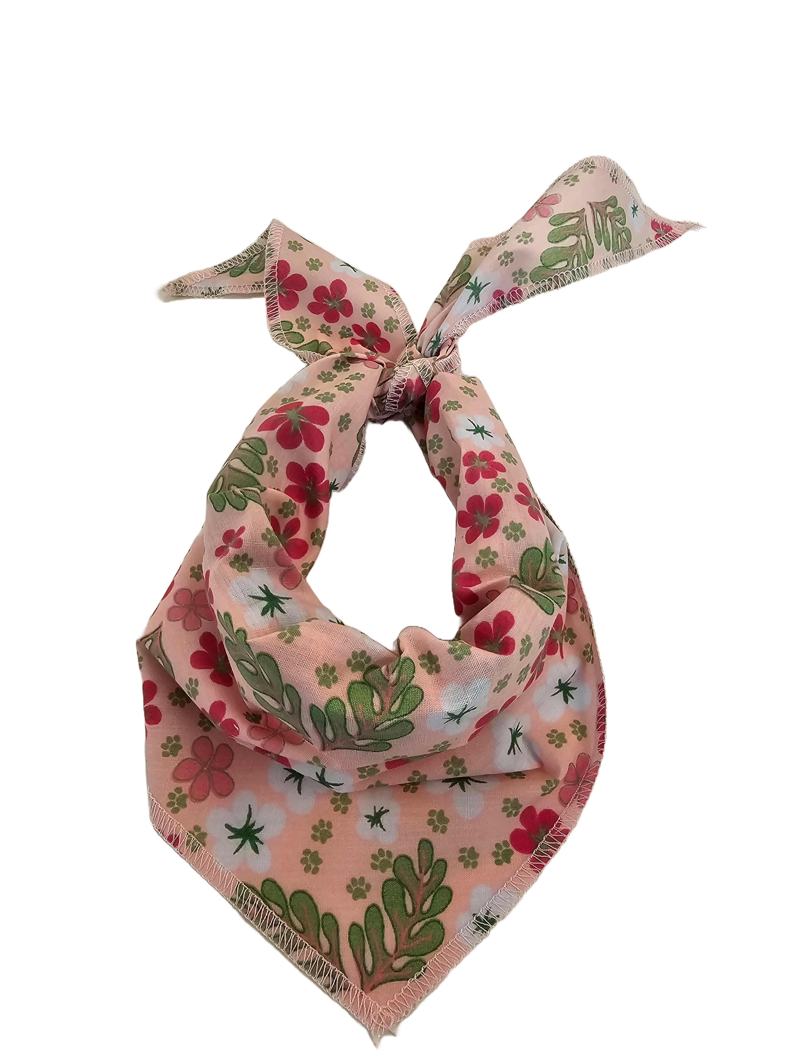 S3187 Spring Summer Bandana, Pink Flowers