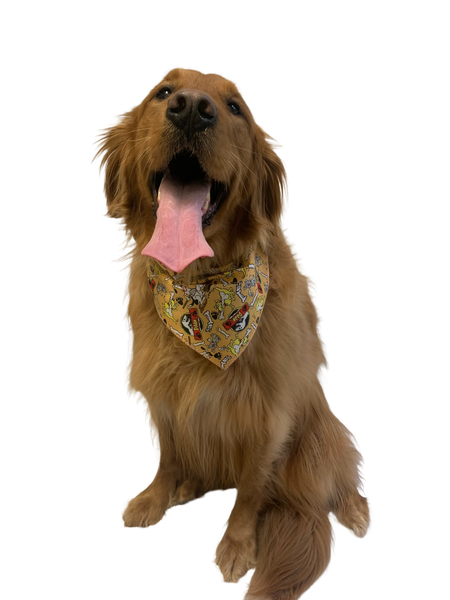 S3192 Dogs Digging Up Dino Bones Funny Bandana, Brown