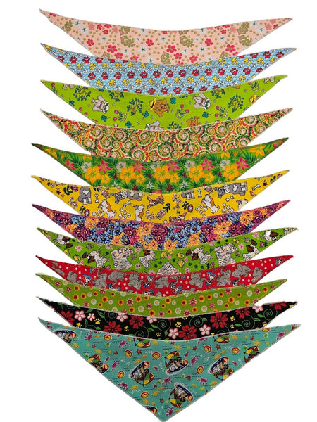 SPKS10 Bandanas Variety Pack Per Size - 12 assorted SPRING SUMMER bandanas  