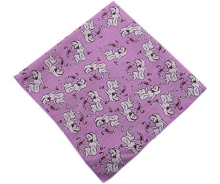 SQ3163 Pretty White Doggie Square, Purple
