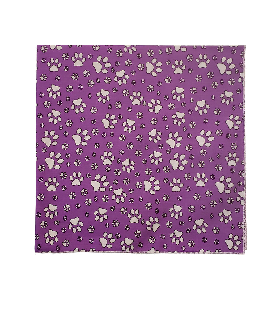 SQ3114 White Paws Bandana, Purple