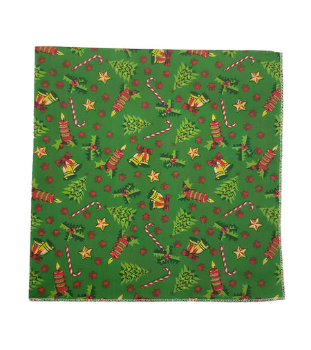 SQ3126 Christmas Trees & Candy Canes Doggie Bandana, Green