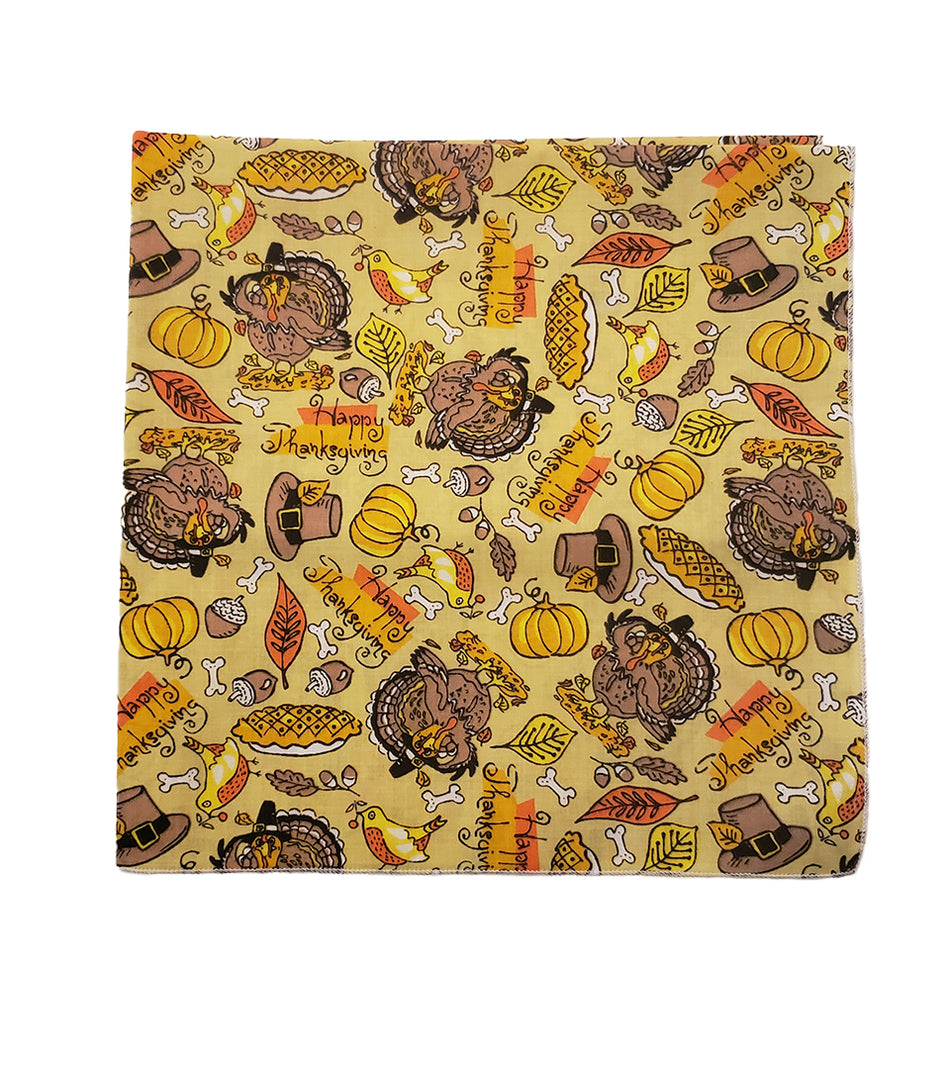 SQ3182 Thanksgiving Square Doggie Bandana