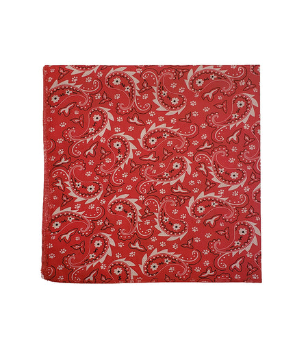 SQ3193 Paisley & Pawprints Bandana, Red