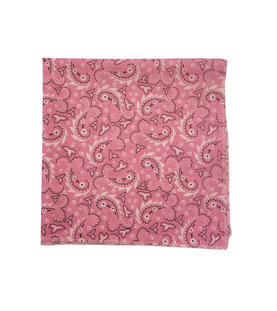 SQ3202 Paisley & Pawprints Bandana, Pink