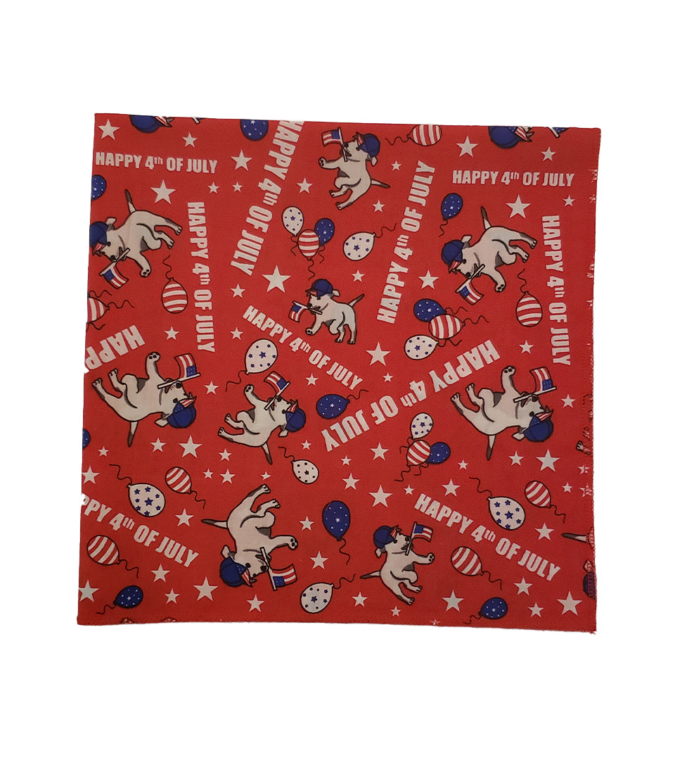 SQ3203 Fourth Of July Doggie Bandana, Red