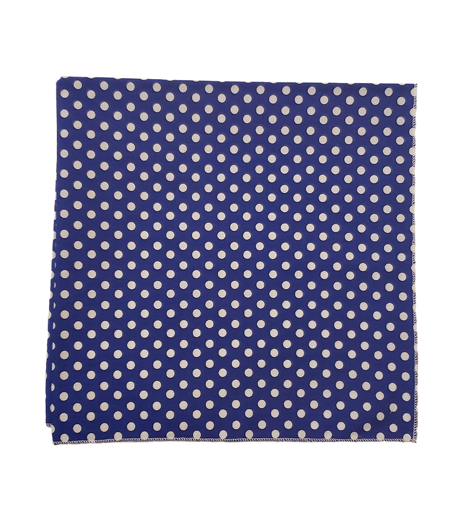 SQ3046 White Dots Doggie Bandana, Blue