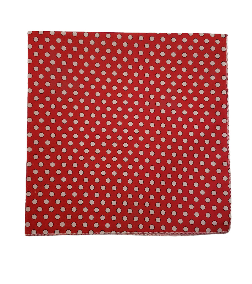 SQ3049 White Dots Doggie Bandana, Red