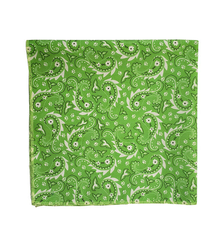 SQ3052 Paisley & Pawprints Bandana, Green