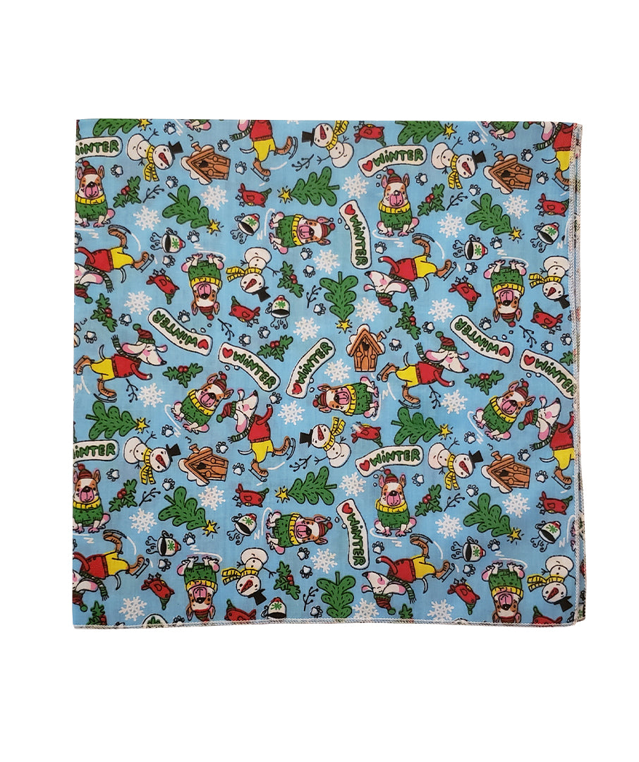 SQ3058 Winter Holiday Square Bandana