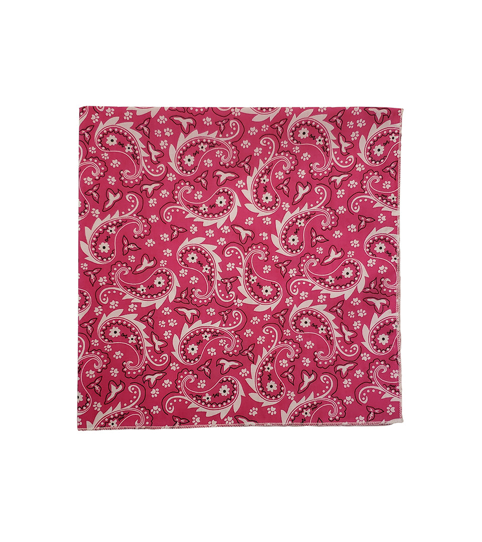 SQ3067 Paisley & Pawprints Bandana, Pink