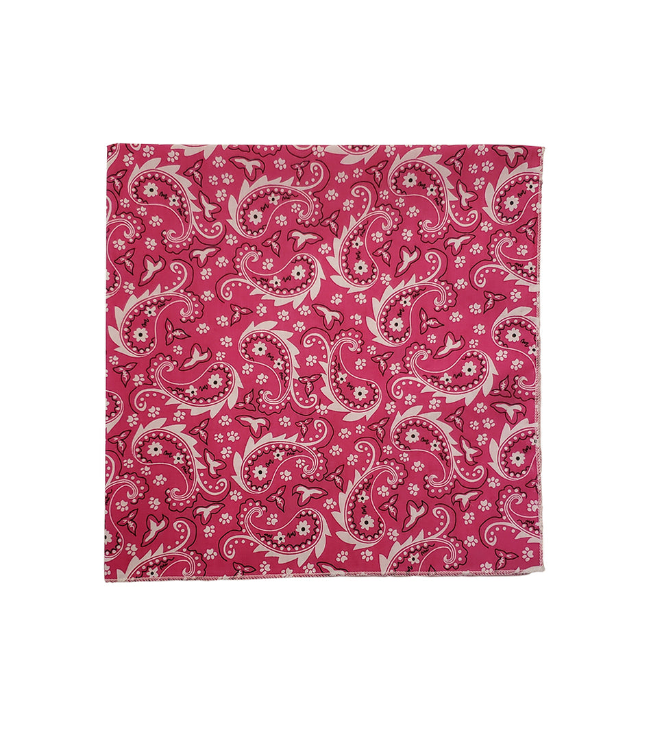 SQ3067 Paisley & Pawprints Bandana, Pink