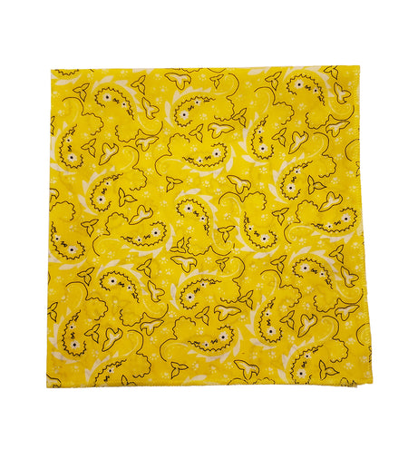 SQ3068 Paisley & Pawprints Bandana, Yellow