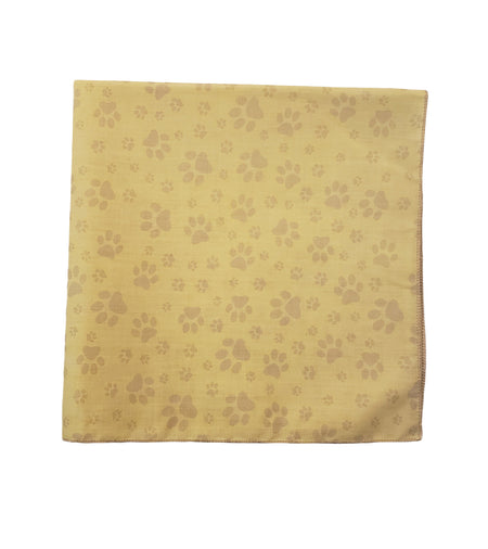 SQ3083 Brown Pawprints Bandana, Beige