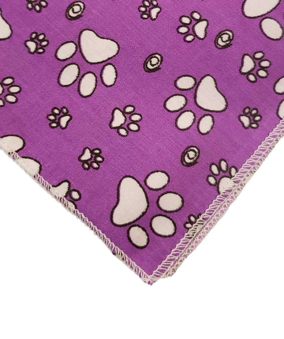 SQ3114 White Paws Bandana, Purple