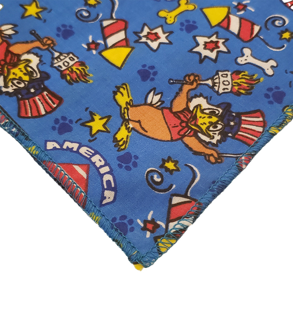 SQ3127 American Eagle Flag Doggie Bandana, Blue