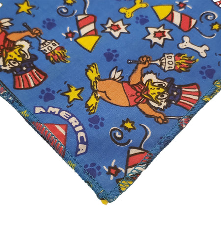 SQ3127 American Eagle Flag Doggie Bandana, Blue