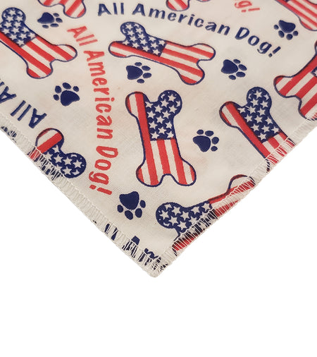 SQ3184 All American Dog Bandana, White