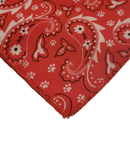 SQ3193 Paisley & Pawprints Bandana, Red