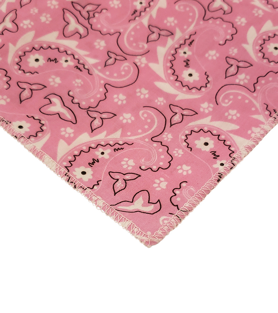 SQ3202 Paisley & Pawprints Bandana, Pink