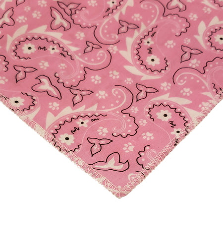 SQ3202 Paisley & Pawprints Bandana, Pink