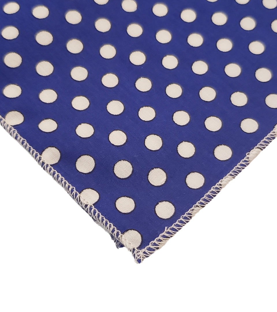SQ3046 White Dots Doggie Bandana, Blue